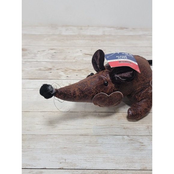 New Brown Polyester Leather Mouse 7" Stuff Toy Tabletop Holiday Christmas - Picture 2 of 7